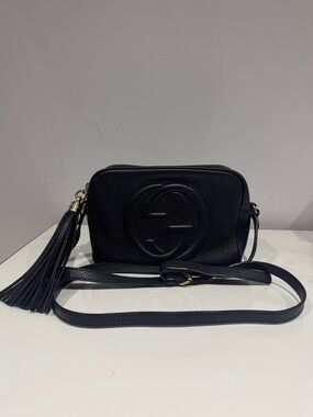 Gucci Black Leather Soho Crossbody with Tassel
